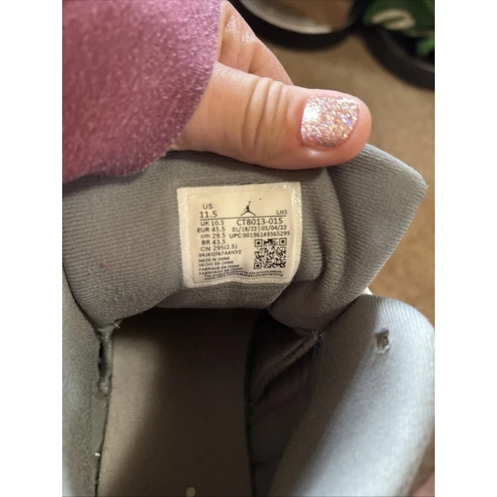 Size 11.5‎ - Jordan 12 Stealth 2022 Nike Gray White Leather Basketball Sneakers